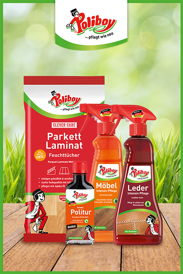 Produkte von POLIBOY für Parkett, Möbel und Leder