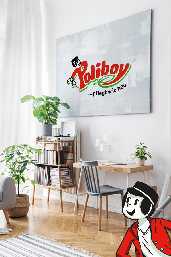 Wohnraum mit POLIBOY-Bild und dem Pagenjungen